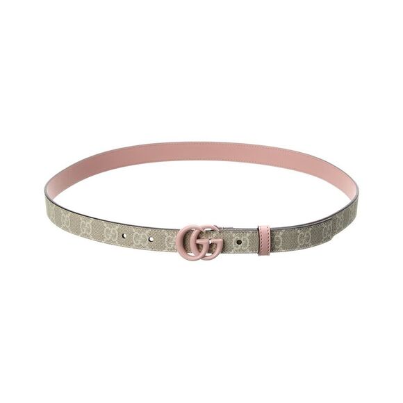 Gucci Gg Marmont Thin Gg Supreme Canvas Belt - Picture 1 of 3